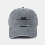 Black Cat Pattern Classic Retro Washed Distressed Cotton Baseball Cap