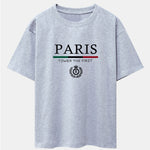 Paris Slogan Print Drop Shoulder Oversize T-Shirt