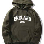England Letter Print Hoodie