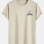 Mountain Print Cotton Arc Hem T-Shirt