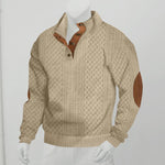 Men's Outdoor Stand Collar Long Sleeve Jacquard Knitted Pullover Sweatshirt