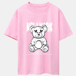 Slogan Bear Print Drop Shoulder Oversize T-Shirt