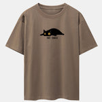 Not Today Black Cat Print Drop Shoulder Oversize T-Shirt
