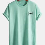 Regular Fit Bear With Sunglasses Print Cotton T-Shirt
