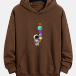 Planet Astronaut Print Relax Fit Hoodie