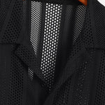 Mesh Textured Shirt & Straight Leg Linen Pants