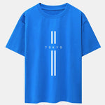 Stripe Tokyo Print Drop Shoulder Oversize T-Shirt