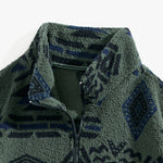 Quarter Zip Aztec Print Teddy Sweatshirt