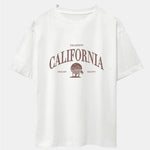 California Slogan Print Drop Shoulder Oversize T-Shirt