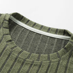 3 Pieces Long Sleeve Knit Ribbed T-Shirts