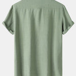 Short Sleeve Textured Button Up Shirt