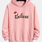 Christmas Believe Print Relax Fit Hoodie
