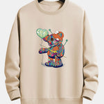 Colorful Tattered Bear Relax Fit Sweatshirt