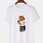 Selfie Bear Print Print T-Shirt
