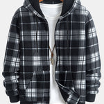 Teddy Fleece Lined Flannel Plaid Hoodie