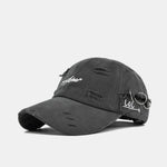 Retro Asher Embroidery Washed Distressed Baseball Cap