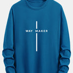 Long Sleeve Way Maker Stripe Print Cotton T-Shirt