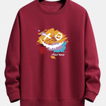 Graffiti Smiley Face Print Relax Fit Sweatshirt