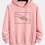 Hand And Cat Paw Print Relax Fit Hoodie