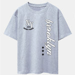 New York Brooklyn Print Drop Shoulder Oversize T-Shirt