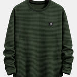 3 Pieces Long Sleeve Waffle Arc Hem T-Shirts