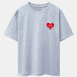 Smiley Heart Print Drop Shoulder Oversize T-Shirt