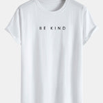 Be Kind Slogan Print Cotton Arc Hem T-Shirt
