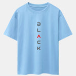 Black Print Drop Shoulder Oversize T-Shirt