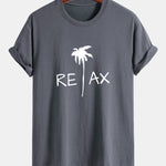 Regular Fit Relax Palm Tree Print Cotton T-Shirt
