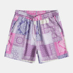 Paisley Patchwork Print Drawstring Shorts