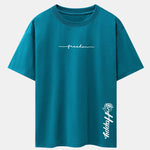 Rose With Slogan Print Drop Shoulder Oversize T-Shirt