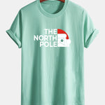 Regular Fit Santa Claus Slogan Print Cotton T-Shirt