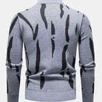 Abstract Print Mock Neck Sweater