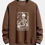 Cat Skeleton Print Relax Fit Sweatshirt