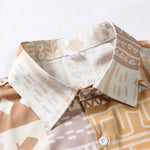 Tribal Geometric Patchwork Print Button Up Shirt