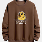 Yellow Duck With Sunglasses Print Relax Fit Sweatshirt