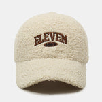 Eleven Embroidery Warm Teddy Plush Baseball Cap
