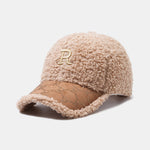Letter R Embroidery Plush Baseball Cap