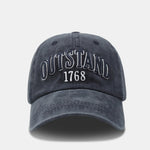 Three Dimensional Embroidered Washed Cotton Retro Casual Baseball Cap With Letters