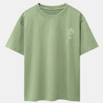 Simple Rose Print Drop Shoulder Oversize T-Shirt