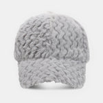 Wave Shape Solid Color Plush Baseball Cap