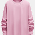 Basic Long Sleeve Heavy Weight Arc Hem T-Shirt
