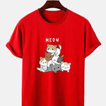 Cute Cat Print T-Shirt