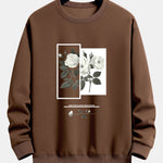 White Rose Slogan Print Relax Fit Sweatshirt
