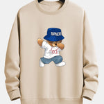 Bear With Hat Print Relax Fit Sweatshirt