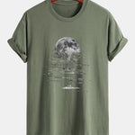 Regular Fit Moon Print Cotton T-Shirt
