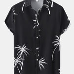 Tropical Leaf Print Button Up Shirt
