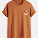 Regular Fit Evil Face Print Cotton T-Shirt
