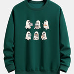 Ghost Reading Book Print Relax Fit Sweatshirt