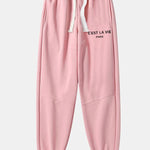 Paris Print Cotton Blend Jogger Pants